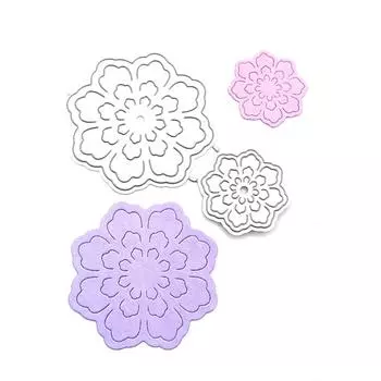 DIY вырубной штамп из углеродистой стали шаблон для тиснения два ярких цветка One Size серебряный