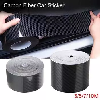 DIY Защитная лента для пасты Оберточная пленка Автомобильная наклейка Нано-углеродное волокно 3/5/7/10 см Авто Накладка на порог Боковое зеркало Самоклеящаяся водонепроницаемая лента против царапин 7 Meters 5cm