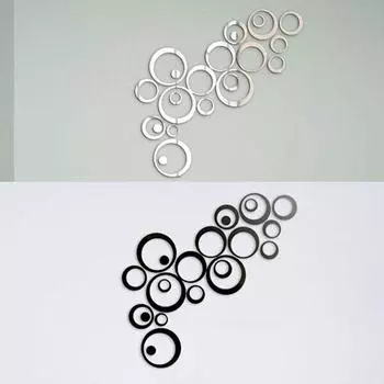 DIY Зеркальный Эффект Акриловая Наклейка На Стену Круг Фреска Искусство Съемные Наклейки Художественная Наклейка Домашний Декор