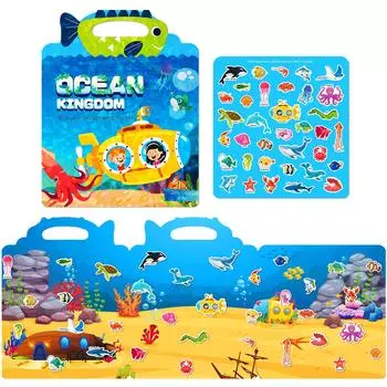 DIY желейная тихая книга Ocean Kingdom детская головоломка для родителей и детей время познавательная игрушка животное желе наклейка книга