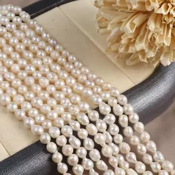 DIY жемчуг пресноводный нерегулярный жемчуг в стиле барокко 5-6 мм для изготовления ювелирных изделий DIY ожерелье серьги браслет аксессуар 5-6mm белый
