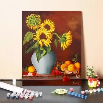 DIY Живопись по номерам Цифровая масляная живопись Домашнее украшение Холст Искусство Цифры Масляная живопись 40x50cm no frame