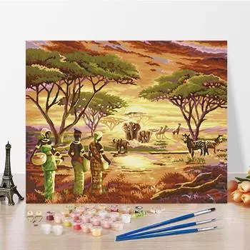 DIY Живопись по номерам Цифровая масляная живопись Ремесла Искусство Домашнее украшение Цифры Живопись Хобби 40x50cm no frame