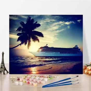 DIY живопись по номерам Домашнее украшение Цифровая масляная живопись Ручная роспись Номера Масляная живопись Холст 40x50cm no frame