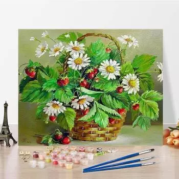DIY Живопись по номерам Холст Домашнее украшение Цифры Живопись маслом Искусство Цифровая живопись маслом 40x50cm no frame