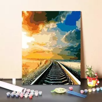 DIY Живопись по номерам Холст Домашнее украшение Цифровая живопись по номерам Цифровая живопись маслом 40x50cm no frame