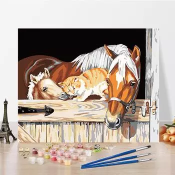 DIY Живопись по номерам Искусство Цифровая масляная живопись Ремесла Живопись по номерам Домашнее украшение Хобби 40x50cm no frame