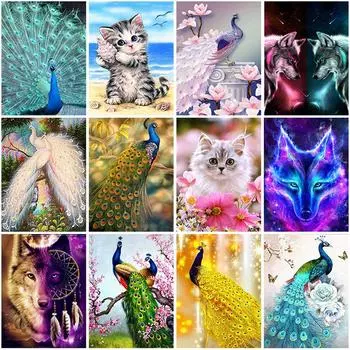 DIY животное 5D алмазная живопись полная круглая дрель смола мультфильм Алмазная вышивка крестиком мозаика домашний декор стены книги по искусству подарок Full Round 20x30CM