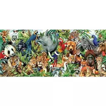 DIY животное алмазная живопись слон, панда, тигр, лев полная круглая дрель Алмазная мозаика набор для вышивки крестом домашний настенный художественный декор Full Round 20x40CM