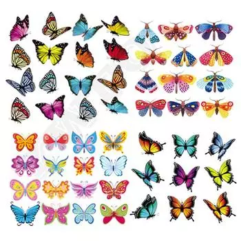 DIY животных гладить на красочные бабочки серии нашивки наклейки аппликация для детской одежды футболки сумки