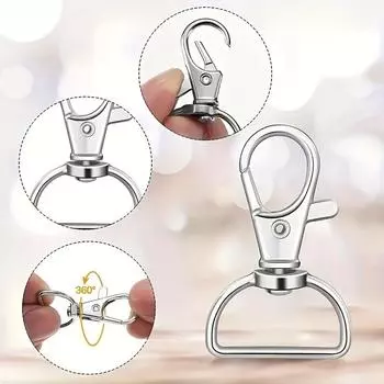 DIY Zinc Alloy Keychain Set 30 Pcs Durable Metal Carabiner Luggage Hardware Accessories Key Rings золотой