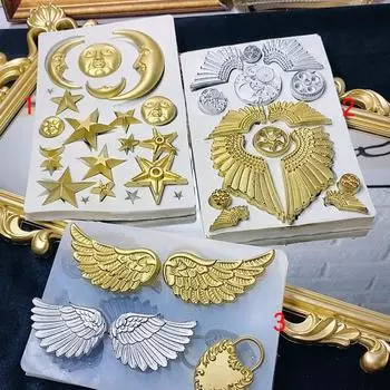 DIY звезда луна лицо ангел крыло силиконовая форма ремесла украшения изготовление инструмента кристалл эпоксидная смола форма 1