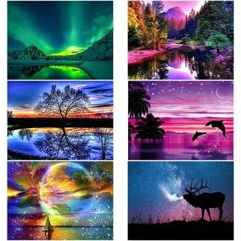 DIY Звездное небо 5D алмазная живопись полная круглая дрель Алмазная вышивка наборы крестиков мозаика домашний декор настенный художественный декор Full Round 20x30CM