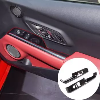 DIYUCAR совместим с Toyota Supra GR A90 A91 MK5 салон автомобиля дверь стеклоподъемник панель кнопка рамка отделка наклейка ABS углеродное волокно 2 шт комплект