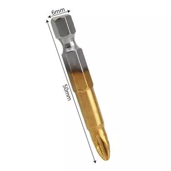 DIYWORK 1/4 шестигранный хвостовик 5 шт./набор PH2 50 мм длина противоскользящие электрические отвертки биты с магнитным наконечником титановое покрытие коричневый