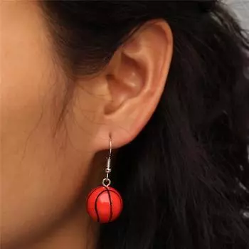 Дизайн 3D спортивные украшения баскетбол футбол падение серьги для женщин подарок друзей