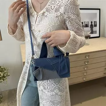 Дизайн-чувственная женская сумка Новый стиль индивидуальности Контрастная цветная сумка через плечо Сумка через плечо Niche Design Trendy Handbag