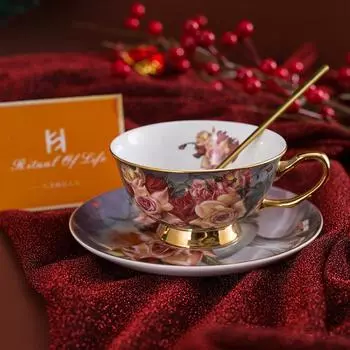 Дизайн Чувство Ниша Высокий Конец Изысканный Женский Практичный Кофейная Чашка Блюдце Чайный Сервиз Свадебный Подарок Сувенир Подарок 230ML
