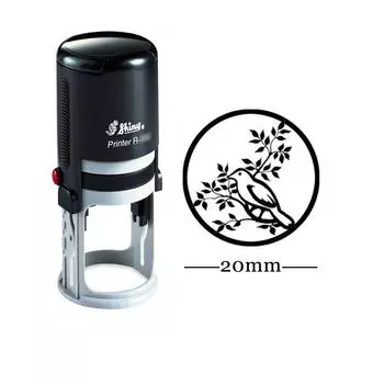 ДИЗАЙН ДЕРЕВА Круглая собственная личность печатая чернилами детей учитель персонализировал изготовленную на заказ сияющую резину Impression Area: 20 mm чёрный