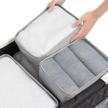 Дизайн для хранения, гладкая сумка, водонепроницаемая сетка, дорожная одежда, молния, влагостойкий дышащий органайзер для хранения одежды M