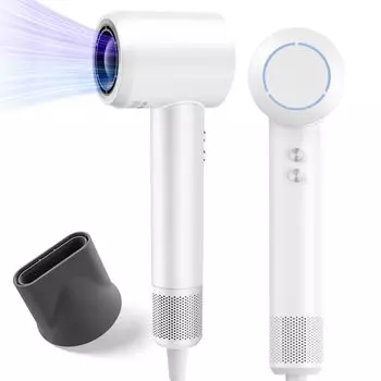 Дизайн Gold PLUZZ Большой поток воздуха, быстрый, красивый, 270 миллионов ионов для ухода за волосами и мощный бесщеточный мотор, холодный и горячий воздух, 12 типов NTC