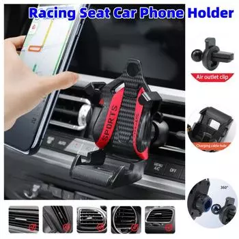 Дизайн гоночного сиденья, автомобильный держатель для телефона, подставка для мобильного телефона, гравитационная поддержка в автомобиле для iPhone, Samsung mi