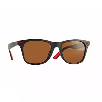 Дизайн Классические поляризованные солнцезащитные очки Мужчины Женщины Вождение Квадратная оправа Солнцезащитные очки Мужские очки UV400 коричневый