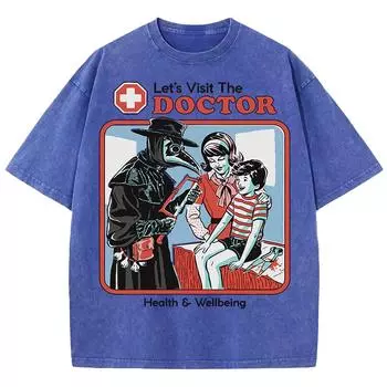 Дизайн Лечащего Врача Выстиранная Футболка Мужские Летние Футболки Хлопковый Удобный Топ Унисекс Многоцветный Мягкая Одежда S