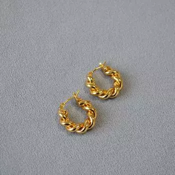 Дизайн ниши: Стильные, Простые, Грубые, Плетеные Латунные, Позолоченные, Нежные, Серьги Холодного Темперамента, Серьги золотой