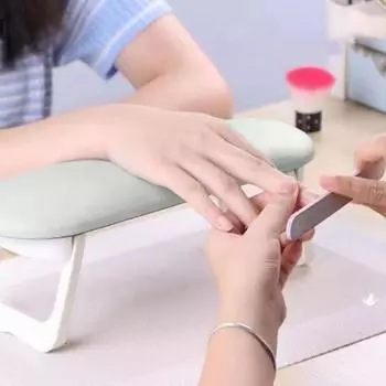 Дизайн ногтей для рук с регулируемой высотой подставки для стола, эргономичный, легкоочищаемый, из искусственной кожи