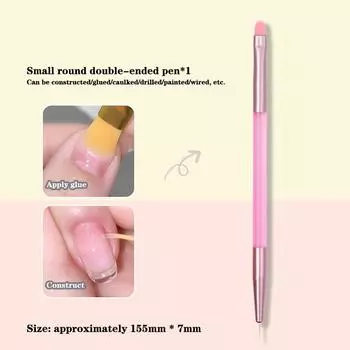 Дизайн ногтей двухголовая ручка-кисть кисть для рисования УФ-гель для наращивания рисунок ручка для резьбы инструмент для маникюра своими руками кисть для ногтей розовый