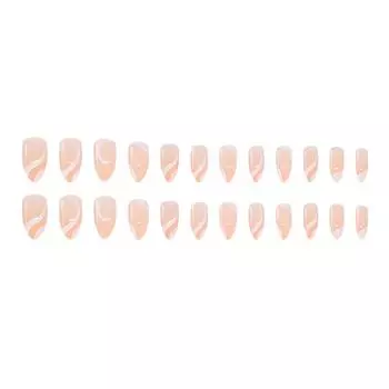 Дизайн ногтей средней длины, телесные белые полосы, акрил на палочке, женский искусственный клей для ногтей, украшение для маникюра, 10 мл One Size