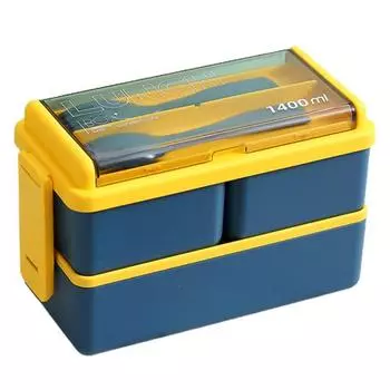 Дизайн отсека для ланч-бокса, удобный для переноски, двухслойный, безопасный для микроволновой печи, японский стиль, коробка для бенто для студентов зелёный