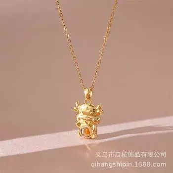 Дизайн Проекция Икра Ожерелье Женское Легкая Роскошь Простое Тренд Рождественский Год Зодиакальный Кулон Цепочка на Ключицу