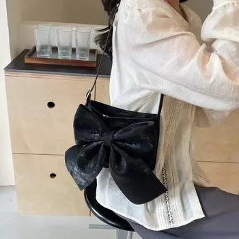 Дизайн с бантом женские сумки через плечо на молнии горячая распродажа швейные нитки сумки для женщин молодежь