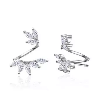 Дизайн Sense Niche Свежие цветы Цирконий Серьги Клипсы Серьги Темперамент Простые Модные женские вечерние повседневные аксессуары розового золота