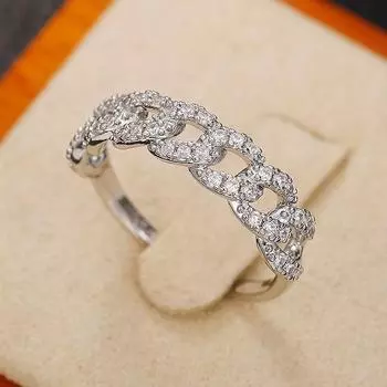 Дизайн звеньев, обручальные кольца для женщин, серебряный/золотой цвет, необычные женские кольца на палец, эффектные ювелирные изделия для вечеринки 6
