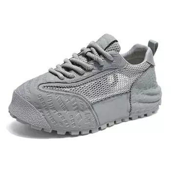 Дизайнер 2025 года, новая летняя мужская дышащая сетчатая поверхность с толстой подошвой, повседневная спортивная обувь на плоской подошве 39