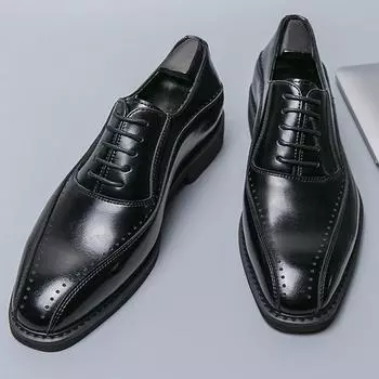 Дизайнер Моды Новые Мужские Остроносые Лоскутные Броги Оксфорды Джентльмен Свадебное Платье Выпускной Вечер Формальная Свадебная Обувь 38