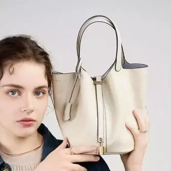 Дизайнерская абсолютно новая высококачественная женская сумка-ведро, мини-корзина, сумка-тоут из натуральной кожи, сумки через плечо для мам, свадебная сумка для невесты белый