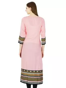 Дизайнерская этническая куртка Bollywood Women Cotton Printed Kurti Casual Tunic 10 розовый