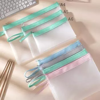 Дизайнерская большая емкость для макияжа, туалетных принадлежностей, помады для ухода за кожей, органайзер для продуктов, сумка для студентов, видимые сумки для карандашей, сумка для файлов данных A6-20.5X12cm серый