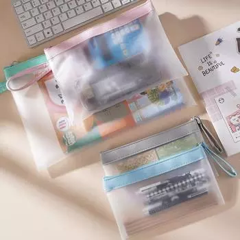 Дизайнерская большая емкость для макияжа, туалетных принадлежностей, помады для ухода за кожей, органайзер для продуктов, сумка для студентов, видимые сумки для карандашей, сумка для файлов данных A6-20.5X12cm серый