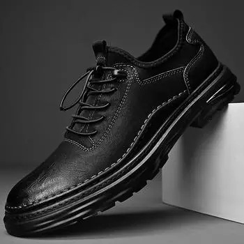 Дизайнерская брендовая мужская обувь из натуральной кожи, повседневная обувь с противоскользящим покрытием, мужская обувь для кемпинга, обувь для прогулок в парке, универсальная, бесплатная доставка 38