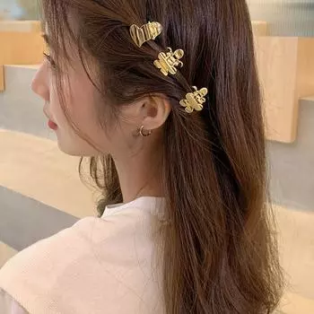 Дизайнерская детская маленькая боковая заколка металлическая заколка для волос корейский стиль женские аксессуары для волос gold-Flower