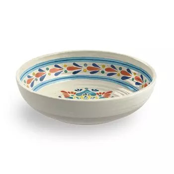 Дизайнерская и небьющаяся посуда Abode Homewares BPA La Cena MEDALLION для сервировки хлопьев, диаметр, безопасный для кафе, посудомоечная машина, день рождения, бамбук, меламин, белый белый