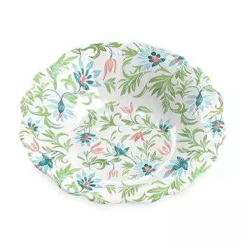 Дизайнерская и небьющаяся посуда Abode Homewares BPA Chinoiserie Botanical средняя тарелка для десерта миска диаметром 20 см безопасная для детей посуда для кафе белый