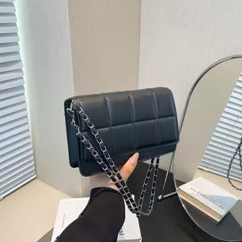 Дизайнерская клетчатая сумка-цепочка женская дорогая сумка женская сумка через плечо маленькая квадратная сумка белый