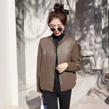 Дизайнерская куртка из натуральной кожи для женщин на весну и осень, новая свободная тонкая модная и высококачественная повседневная куртка M