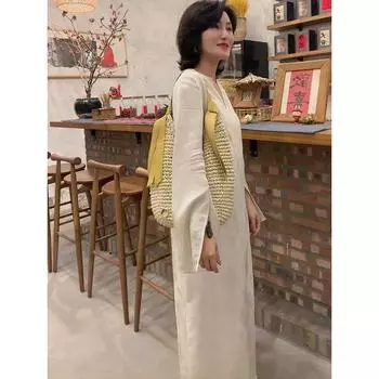 Дизайнерская легкая роскошная женская отпускная соломенная сумка во французском стиле, повседневная, портативная, на плечо, большой вместимости Yellow ribbon